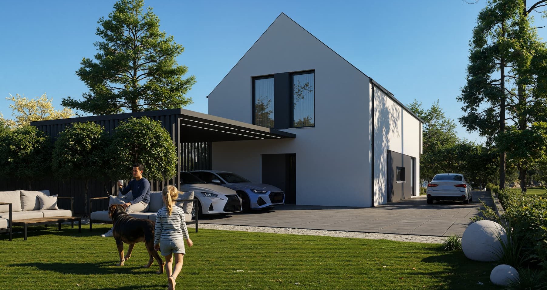 Wizualizacja domu BRAL od strony ogrodu